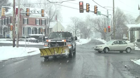 Snow plowers getting ready Stock Footage 8557649