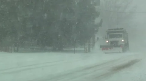 Snow Plowing Stock Footage 54756596