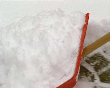 Snow plowing manually Video stock 44811816