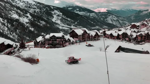 Snow Plows at Dawn Stock Footage 229473134