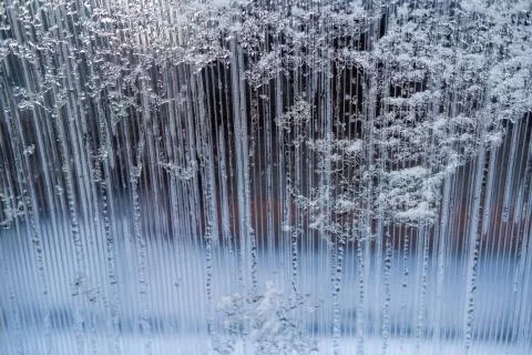 Snow on polycarbonate. Stock Photos