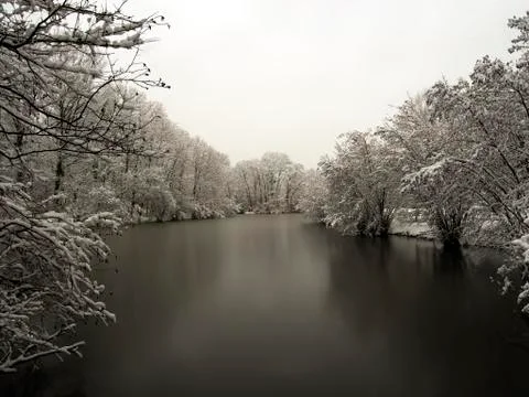 Snow Pond Stock Photos