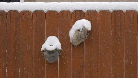 Snow Pots Stock Footage 100733861