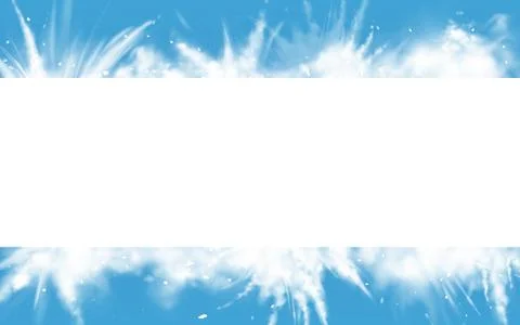 Snow powder white explosion rectangle border. Ilustración de archivo