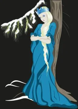The Snow Queen with a crown. EPS10 vector illustration Stock Illustration