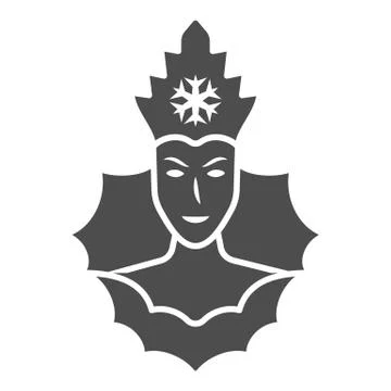 Snow Queen solid icon, World snow day concept, Ice Queen sign on white 스톡 일러스트