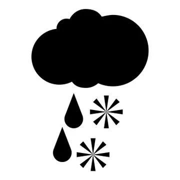 Snow with rain icon, simple style Stock Illustration