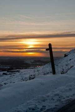Snow at Ramshaw Rocks Stock Photos