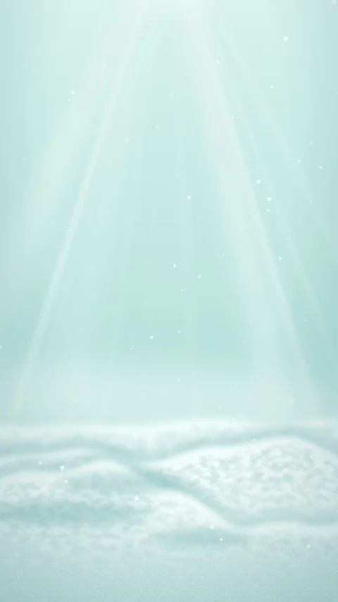 Snow Rays Mint Vertical Animation Soft Light Rays Gentle Snowfall Effect Winter Stock Footage 345942780