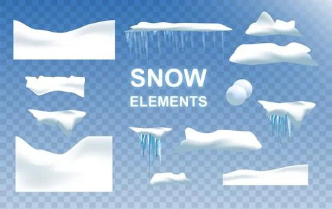 Snow realistic landscape background with snowfall and snowflakes. Vector イラスト素材