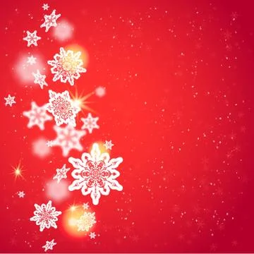 Snow on red background Stock Illustration