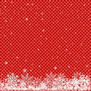 Snow on red transparent background Stock Illustration