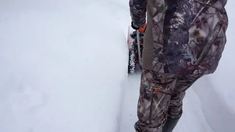 Snow removal after a blizzard. Stock Footage 148781146