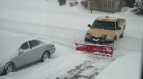 Snow removal car Stock Footage 36742028