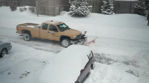 Snow removal car Stock Footage 36742042