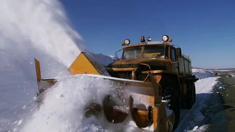 Snow removal equipment Stock Footage 74099812