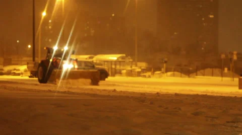 Snow removal Equipments Deployed during Snowstorm Stock Footage 33486185