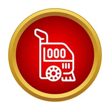 Snow removal machine clearing winter work icon Stock Illustration