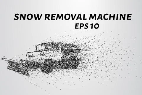 Snow removal machine particles. Snow removal machine consists of circles an.. Stock Illustration