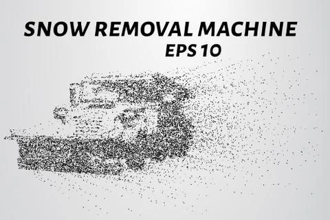 Snow removal machine particles. Snow removal machine consists of circles an.. Stock Illustration