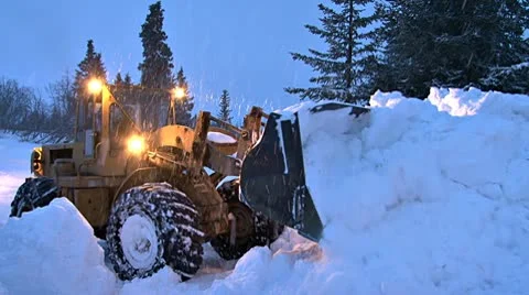 Snow Removal on Road with Loader 1 Vídeo Stock 10763809