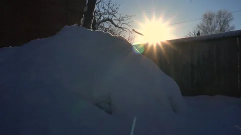 Snow removal in a snowy Stock Footage 327387774