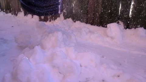 Snow removal in a snowy Video stock 327388432