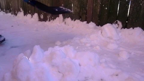 Snow removal in a snowy Stock Footage 327388466