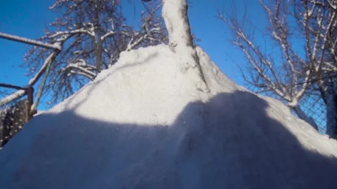 Snow removal in a snowy Stock Footage 327388474