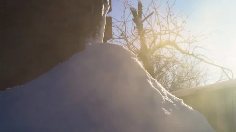 Snow removal in a snowy Stock-Footage 327388548
