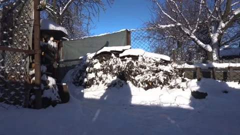 Snow removal in a snowy 스톡 동영상 327388735