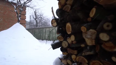 Snow removal in a snowy Stock-Footage 327389847