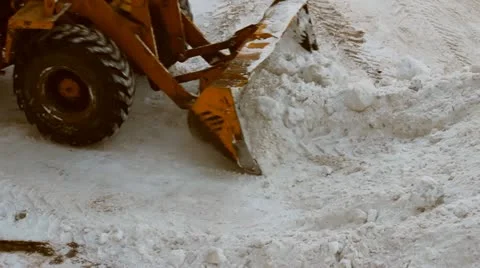 Snow removal tractor Stock Footage