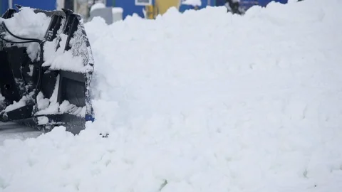 Snow removal by tractor Stock Footage 99178739