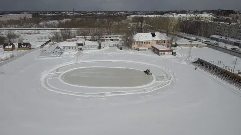 Snow removal with a tractor Stock Footage 101520055