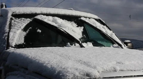 Snow removed with windshield wipers  Видео 31252217