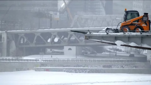 Snow remover Video stock 157975644