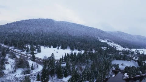 Snow river cinematic atmosphere Stock Footage 321102520