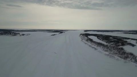 Snow river drone Stock Footage 238762751