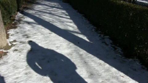 Snow Road and Shadow 库存影片 713876