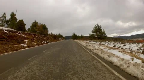 Snow Road Driving - Time Lapse 動画素材 20562091