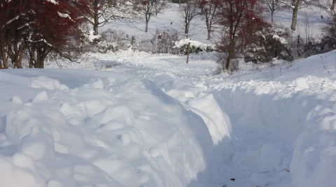 Snow Road Stock Footage 38286199