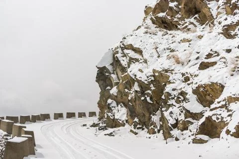 Snow road to nowhere Stock Photos