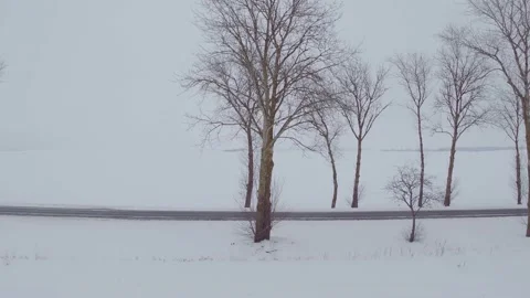 Snow road panorama Stock Footage 158754129