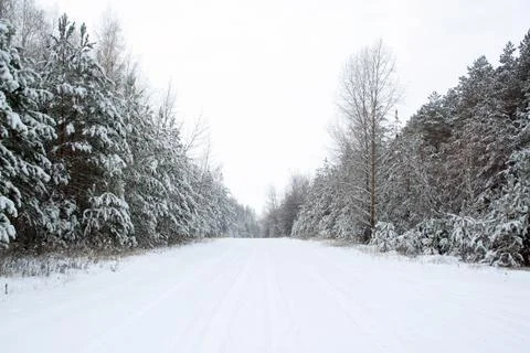 Snow road Stock Photos