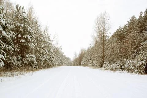 Snow road Stock Photos
