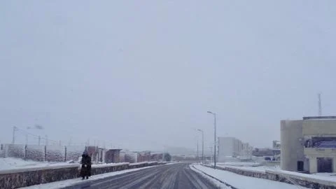 Snow on the road Stock Photos