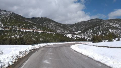 Snow road Foto stock