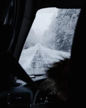Snow road Stock Photos