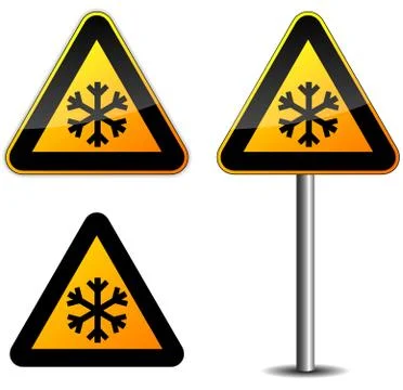 Snow roadsign Stock Illustration